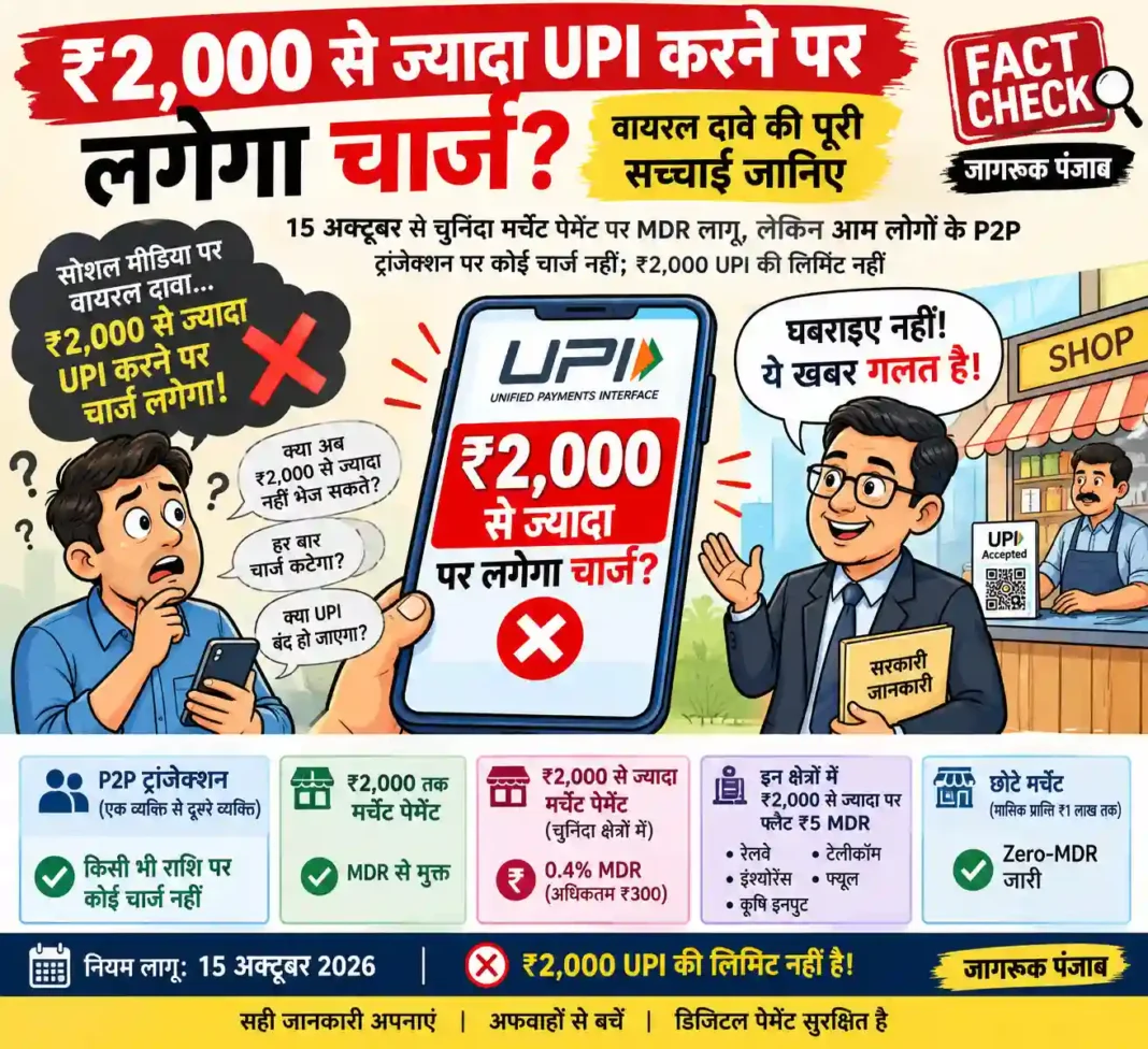 2,000 रुपए से ज्यादा UPI करने पर चार्ज? वायरल दावे की पूरी सच्चाई जानिए 2,000 रुपए से ज्यादा UPI करने पर चार्ज? वायरल दावे की पूरी सच्चाई जानिए