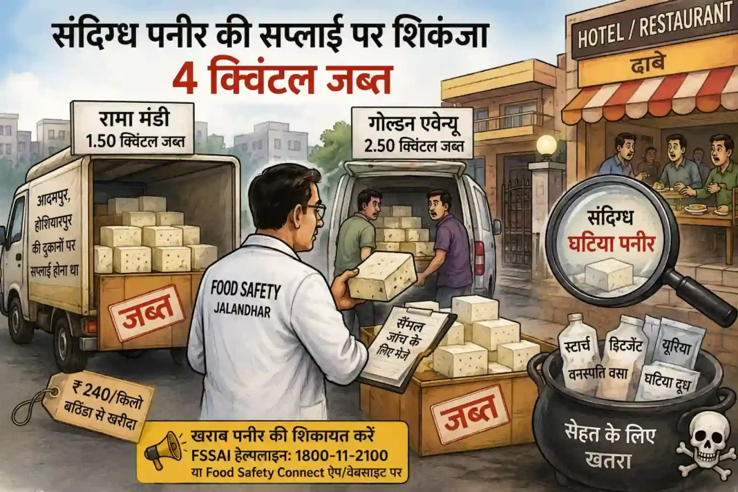 होटल-रेस्टोरेंटों में पहुंचने वाला 4 क्विंटल संदिग्ध पनीर जब्त, वीडियो देखें… होटल-रेस्टोरेंटों में पहुंचने वाला 4 क्विंटल संदिग्ध पनीर जब्त, वीडियो देखें…